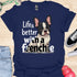 Life is better with a frenchie - V8 - Double Frenchie T-Shirt